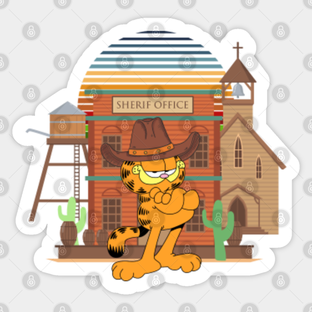 Garfield Cowboy - Garfield Cowboy - Sticker | TeePublic